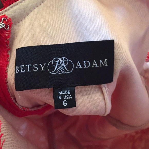 Betsy & Adam Red Evening Gown NWOT - Picture 5 of 5